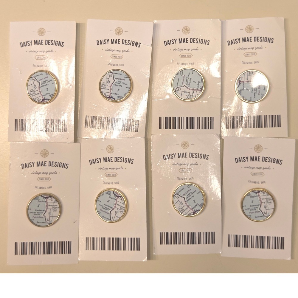 Daisy Mae Designs Columbus Ohio Map‎ Enamel Pin Map Goods Lot of 8